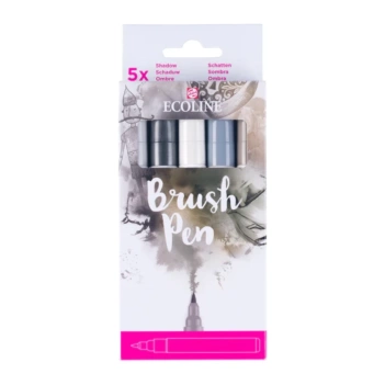 Set of 5 Shadow Brush Pens Ecoline