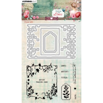 Studio Light Sending You Love Stempel und Stanzschablone Set Plaid ATC 
