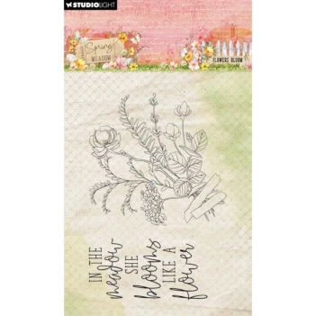 Set di Timbri Trasparenti Flower Bloom Spring Meadow Studio Light