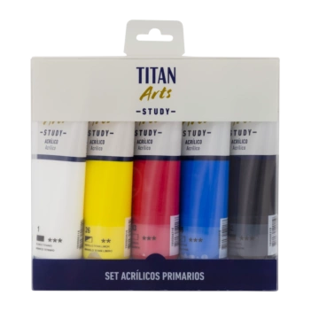 Zestaw 5 podstawowych farb akrylowych Study Titan Arts 120ml