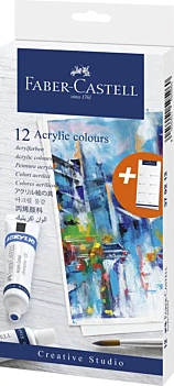 Faber-Castell Etui met 12 Tubes Acrylverf