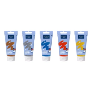 Adicione brilho às suas criações com nosso conjunto de tinta glitter e gel de 75ml para crianças.