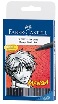 Pitt Artist Pen Brush Manga Essentials, 8er Set