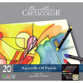 Caja metálica 20 pasteles al óleo acuarelables Aquastic Cretacolor