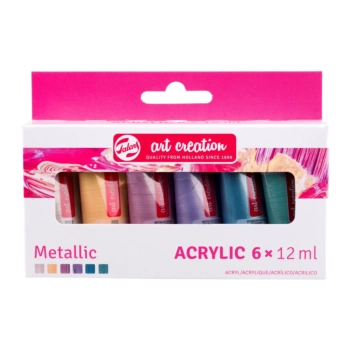 Talens Art Creation Set 6 Flesjes Acrylverf Metallic Kleuren 12ml