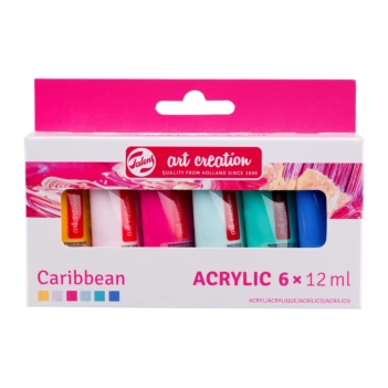 Talens Art Creation Set 6 Flesjes Acrylverf Caribbean Kleuren12ml