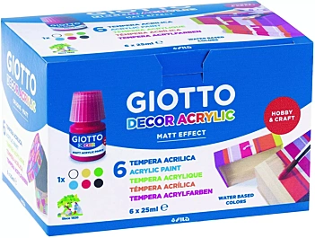 REACONDICIONADO **20%** Caja de 6 Témperas Decor Acrylic Giotto 25ml