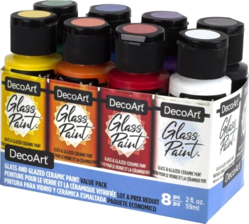 Set mit 8 Farben Glasmalfarbe DecoArt