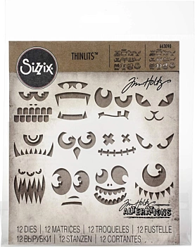 Sizzix Thinlits Stanzschablone Tim Holtz Scary Faces  