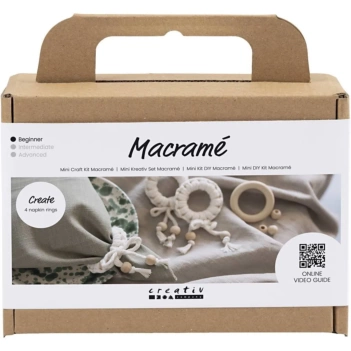 Creativ Company Mini-Bastelset Makramee-Serviettenringe 