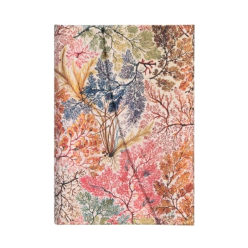 Mini caderno com linhas Anémonas Folhas de papel 9x14cm
