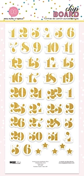 Chipboard stickers Numbers with foil North Elena Roche