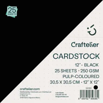 Craftelier Pack 25 Zwart karton 30x30cm