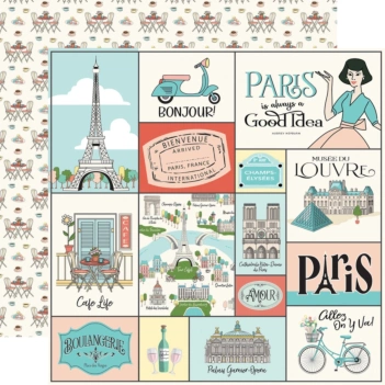Paper Paris Journaling Cards Paris Carta Bella 30x30cm