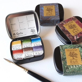 A.Gallo Metallbox 6 Aquarell Halb Godet  