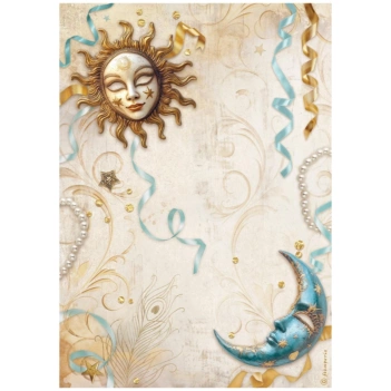 Rice paper Sun and Moon Masquerade Stamperia 21x30cm