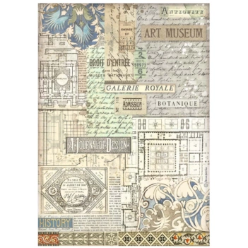 Stamperia Art of Travelling Reispapier Museum 21x30cm