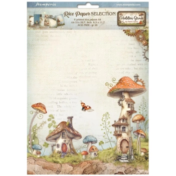 Stamperia Romantic Hidden Grove Set 6 Vellen Rijstpapier 21x30cm