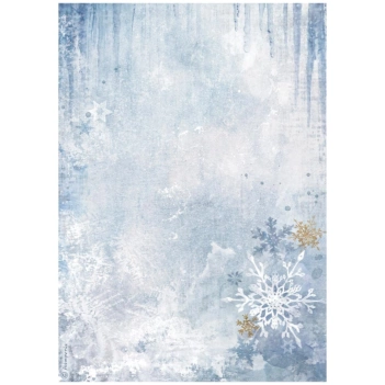 Stamperia Dewdrops Reispapier Schneeflocken 21x30cm