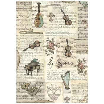 Rice paper Instruments Music Stamperia 21x30cm