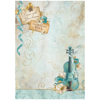 Papel de arroz Violino Masquerade Stamperia 21x30cm