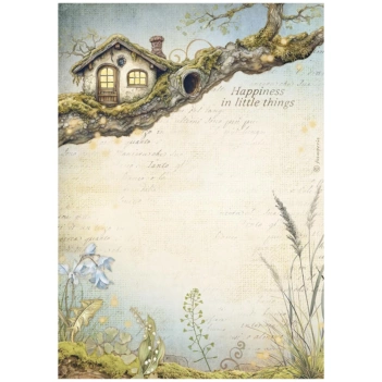Stamperia Romantic Hidden Grove Rijstpapier Boomhuis 21x30cm