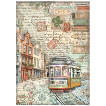 Papel de arroz Elétrico Art of Travelling Stamperia 21x30cm