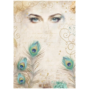 Rice Paper Eyes and Feathers Masquerade Stamperia 21x30cm