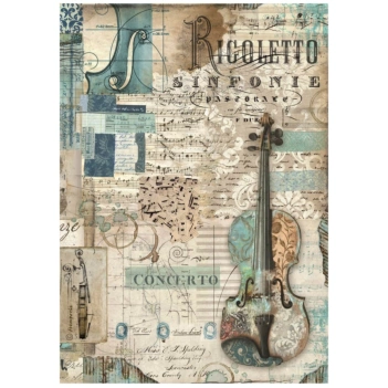 Papel de arroz Violino Music Stamperia 21x30cm