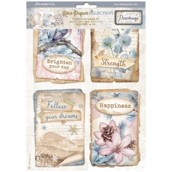 Kit 6 papéis de arroz Dewdrops Stamperia 21x30cm
