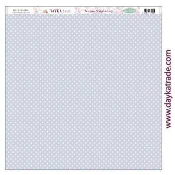 Tecido DTXS-1114 Fundo pontinhos azul Amor y Fe Dayka 30x30cm