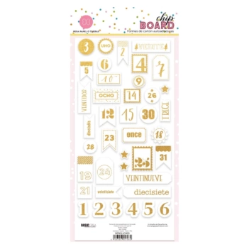Elementy Die-Cuts chipboard z folią Charm Elena Roche