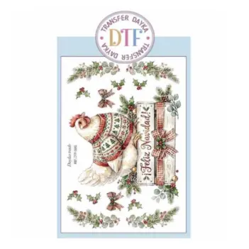 ‘Gallina Feliz Navidad’ Dayka transfer, 20 x 28.5 cm