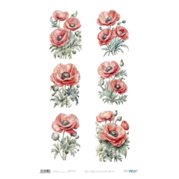 Rice paper Poppy IX La Vie en Fleurs PapersForYou 54x33cm