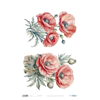 Papel de arroz Poppy VIII La Vie en Fleurs PapersForYou 54x33cm