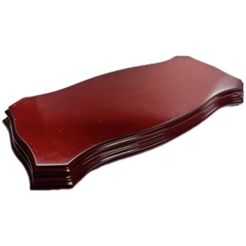 SUPER OFFRE **40 %** Socle rectangulaire en bois verni couleur acajou, 30 x 14 x 2,5 cm