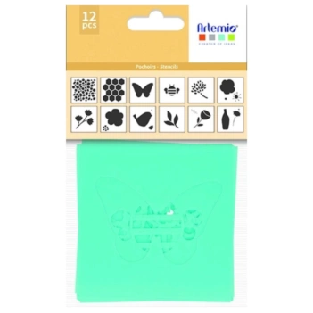 Set 12 plantillas de stencil Sweet Garden Artemio