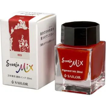 Tintenfass mit roter Tinte für den Füllfederhalter Storia Mix Sailor, 20 ml