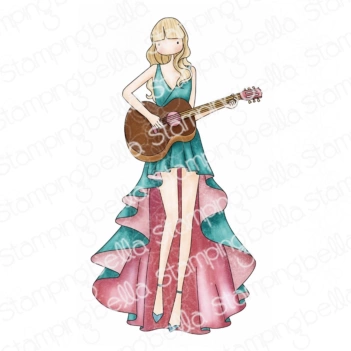 Girl Plays Guitar Stamping Bella