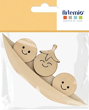Die-cuts de madeira Ervilhas Vitamines Artemio