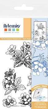 Kit de Carimbos Acrílicos Flores Bleu Artemio