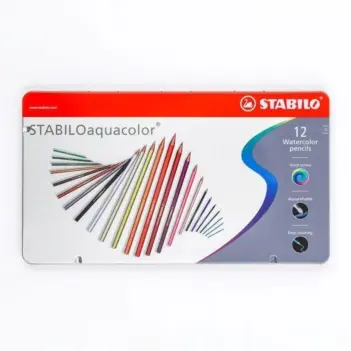 Estuche de Metal Arty 12 Lápices Acuarelables Stabilo Aquacolor