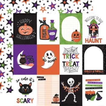 Echo Park Ghosts and Goblins Papier 3"x4" Journaling Cards 30x30cm