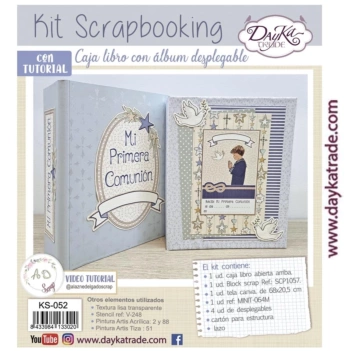 Kit Caja Libro Álbum Niño Amor y Fe Dayka
