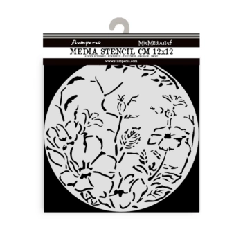 Plantilla de stencil Marco redondo con flores Best Sellers Stamperia 12x12cm