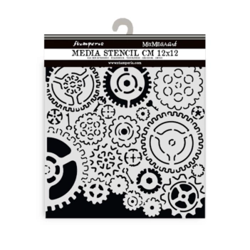 Plantilla de stencil Patrón de engranajes Best Sellers Stamperia 12x12cm