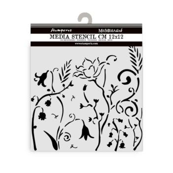 Plantilla de stencil Flores Romantic Hidden Grove Stamperia 12x12cm