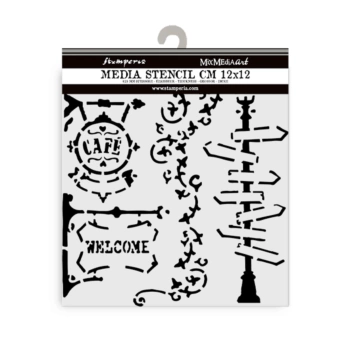 Farola Art of Travelling Stamperia stencil template 12x12cm