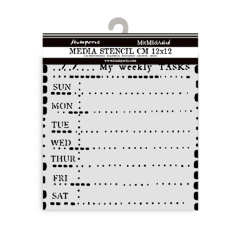 Plantilla de stencil Planificador semanal Best Sellers Stamperia 12x12cm