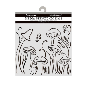 Stencil template Setas Romantic Hidden Grove Romantic Mushrooms Stamperia 12x12cm